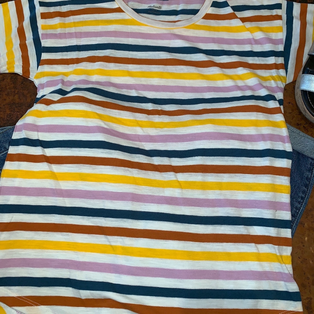 NWT Madewell Whisper Cotton Stripe Crewneck - Picture 4 of 6
